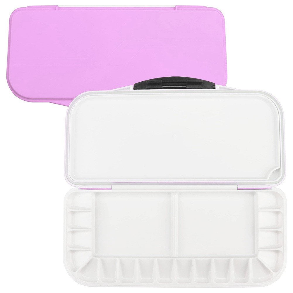 18 Wells Paint Storage Box, Empty Watercolor Palette Folding Paint Case With Cover Painting Palette For Watercolor Gouache Acrylic