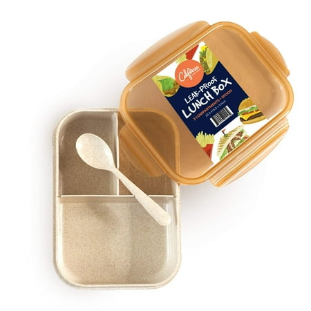 Bpafree Lunch Box For Kids Bento Box Lunch Box, Food Containers with Lids, 3 Compartment Bento Box Containers for Meal Prepping, Reusable Food Prep Containers, BPA Free Containers with Compartments, Bento Lunch Box for Adults ()
