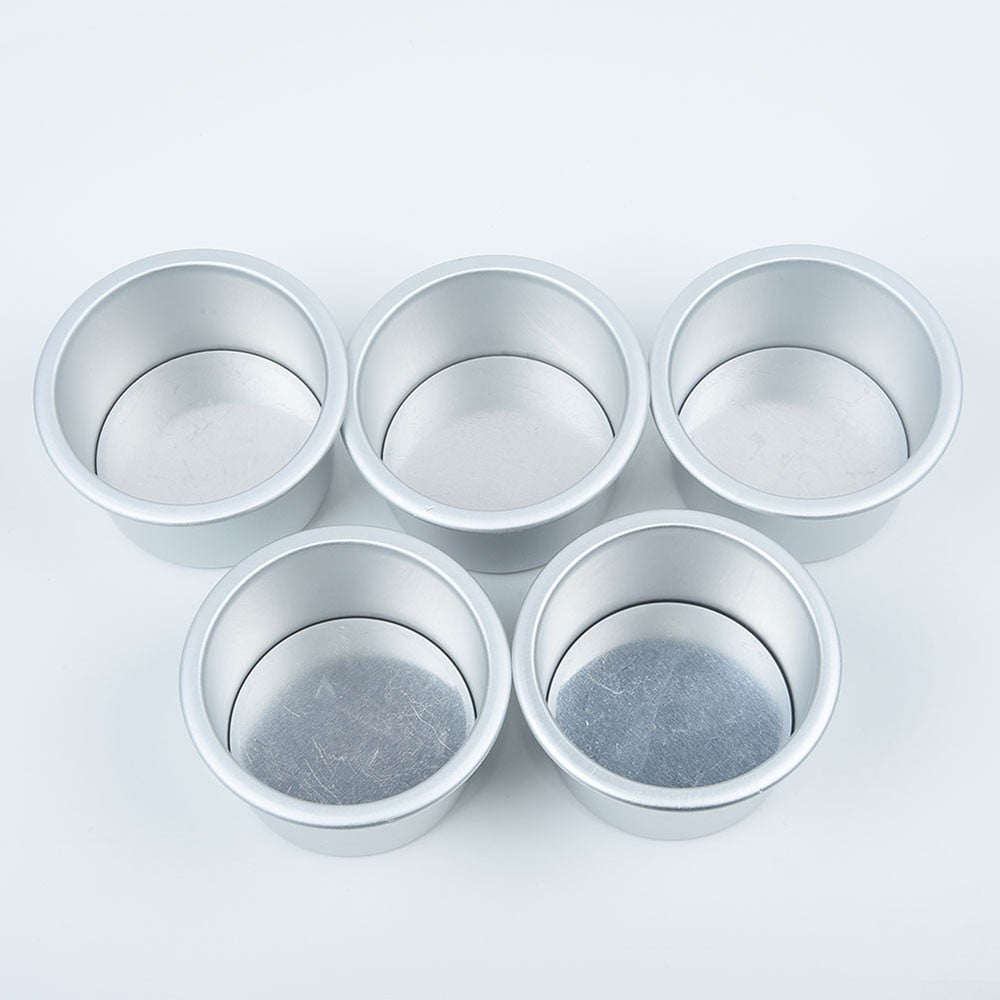 5 PCS Round Mini Cake Pan Removable Bottom Pudding Mold DIY Baking Moulds 2.5