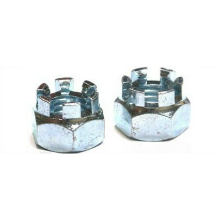 

1/4-28 Hex Castle Nuts / Grade 5 / Zinc - 2000 Piece Carton