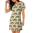 thumbnail image 2 of Naloa palm tree Asian leopard Print Women Nightgowns,Womens Loungewear,Short Sleeve Sleepwear,Comfy Ladies Nightdress, 2 of 6