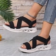 thumbnail image 5 of Willtoo Women's Comfortable Walking Sandals Slingback Lightweight Elastic Ankle Strap Low Wedges Walking Sandals Comfortable Slip On Casual Shoes, 5 of 5
