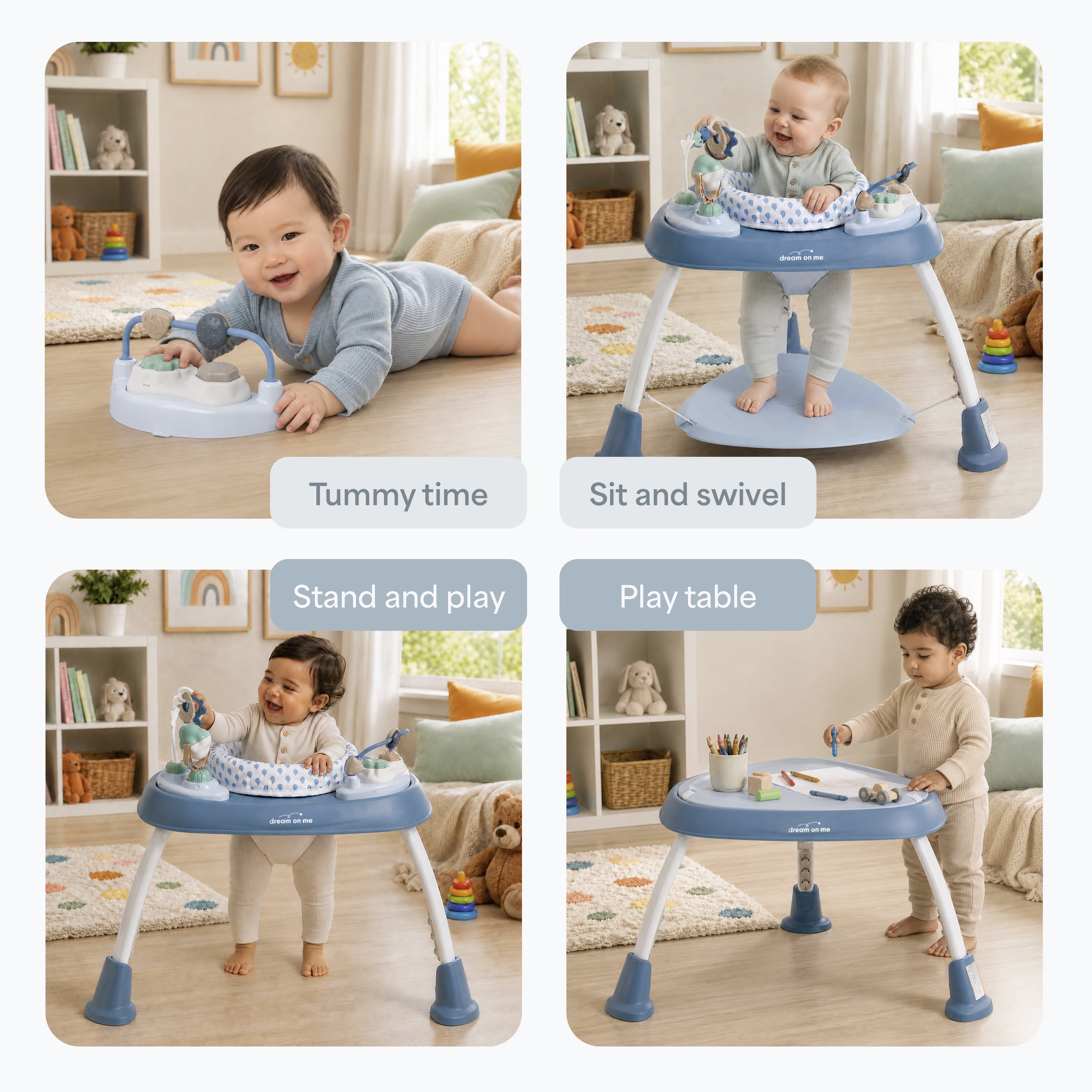 Dream On Me Pogo 3 Stage Activity Center, Moonmist Blue