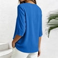 thumbnail image 7 of Lmueinov 3/4 Sleeve Length Tops for Women 100%Cotton Solid Crew Neck Casual Tunic Shirts Lightweight Pullover Blouses for Summer Fall Daily Vacation, 7 of 7