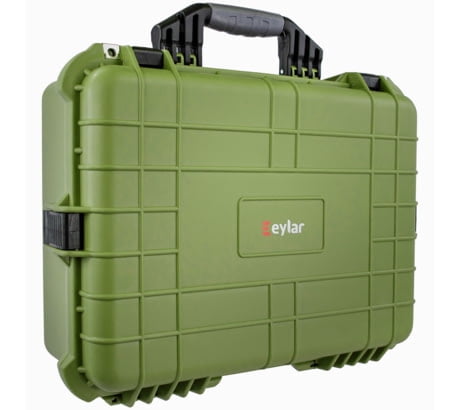 Eylar Medium 20in Protective Gear Case Water and Shock Resistant w/ Foam, Green,