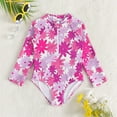 thumbnail image 5 of URMAGIC URMAGIC Toddler Little Girls Long Sleeve 1-Piece Rashguard UPF 50+ Swimsuit Bathing Suit/Pink Daisy, 5 of 6