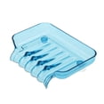 thumbnail image 1 of Jabonera de baño con forma de cascada, transparente, con dos ventosas (azul), 1 of 5