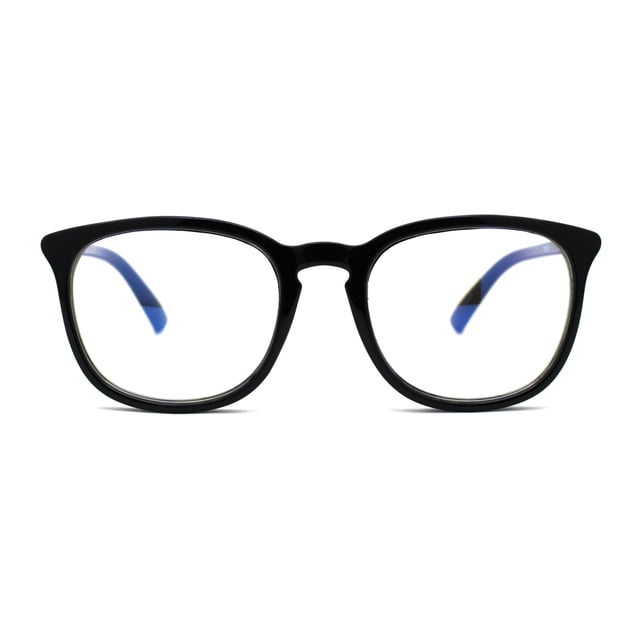 Hipster Classic Keyhole Plastic Horn Rim Blue Light Flitering Computer Glasses Black