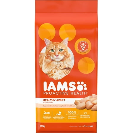 IAMS PROACTIVE HEALTH Healthy Adult Dry Cat Food with Chicken, 3.18kg ...