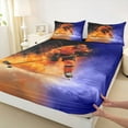 thumbnail image 3 of jejeloiu Ice Hockey Gamer Twin Sheet Sets,Sport Theme Twin Fitted Sheet,Orange Purple Flat Sheet For Boys Kids,Super Cozy Room Decor,3 Pieces, 3 of 7