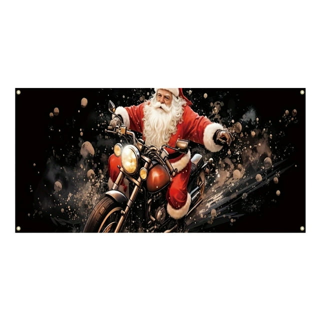 GUANGHONG Holiday Cheer Garage Festive Christmas Banner With Bright Colors Festive Design Perfect for Auto Enthusiasts Home Garages Easy Hanging Durable Material