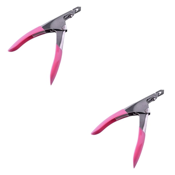 Qarigey Cortador de puntas de uñas Salones Accesorios para extensiones Reparaciones Decoración rosado 2Conjunto