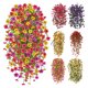 thumbnail image 2 of Flor violeta artificial colgante, flor de seda falsa, decoración para bodas, fiestas, interiores y exteriores, para jardín, para colgar en la pared., 2 of 8