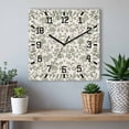 thumbnail image 6 of Spring Flowers Wooden Wall Clock Silent Non Ticking, Farmhouse Sage Green Pastoral Floral Leaf Square Wall Clocks Battery Operated, Decor Clock for Home Office, Living Room, Kitchen, 12 Inch, 6 of 9