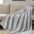 thumbnail image 2 of Fluffy Throw Blanket Gifts for Women Men, Soft Fleece Sherpa Cozy Fuzzy Plush Warm Minky Thick Faux Fur Throw for Couch, Bed, Home Living Room Decor Spring Blanket Gifts for Mom Dad, Grey, 2 of 7
