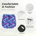 thumbnail image 4 of Balery blue Skull purple flower Pattern Women's Running Shorts with Liner 2 Pockets Elastic Workout Athletic Gym Yoga Shorts-XX-Large, 4 of 7