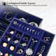 thumbnail image 3 of Caja de joyas ProCase de 2 niveles, organizador de cuero, 26 x 26 x 9 cm, 3 of 7