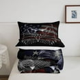 thumbnail image 4 of American Flag Bedding Comforters Full Size, Eagle Bird Animal Print Stars Stripes USA Flag Comforter Set, American Culture Quilt Set Teens Gift, Ultra Soft, 4 of 6
