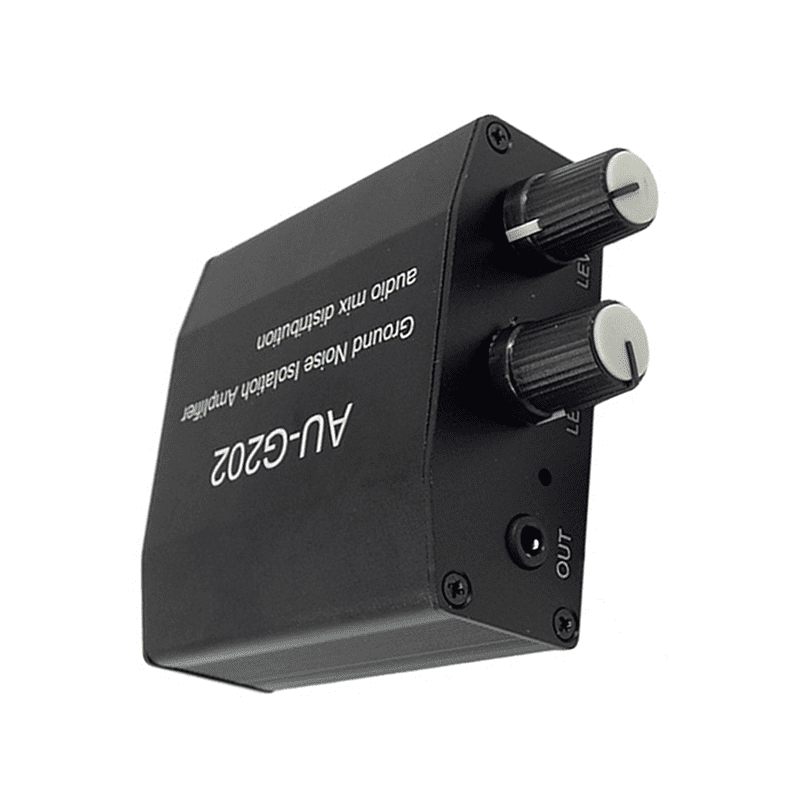 AUG202 Audio Mixer Distributor DC5-18V Ground Noise Lsolatioh Amplifier Dual Channel 2 in 2 Out Amplifier,1 * Mixer,Black