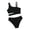 Black, variant on Ruyang Girls Solid Bikini Swimsuit One Wide Strap Cutout Waist Tops and Trunks Bathing Suit Summer Quick Dry Pool Swim Outfits