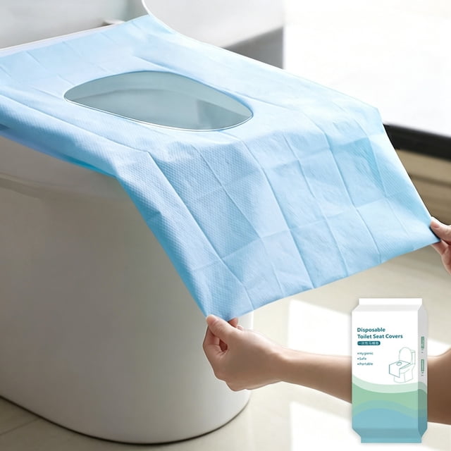 10 cubiertas desechables para asientos de inodoro, protectores de asiento impermeables de 16x24 pulgadas para baños públicos, hoteles, aviones y exteriores