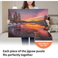 thumbnail image 2 of Adult Jigsaw Puzzle, 1000 Pieces, Extremely Difficult, High-Difficulty Challenging Puzzle, Suitable for Adults and Teenagers, Snow-Covered Lakeside Sunset Landscape Puzzle.,Multicolor, 2 of 5