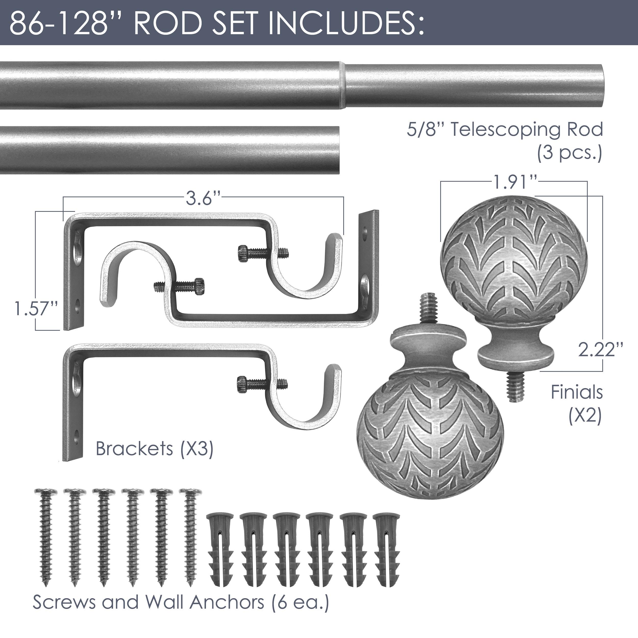 Hermosa 86-128 Rod Set 5/8 Inch - Walnut