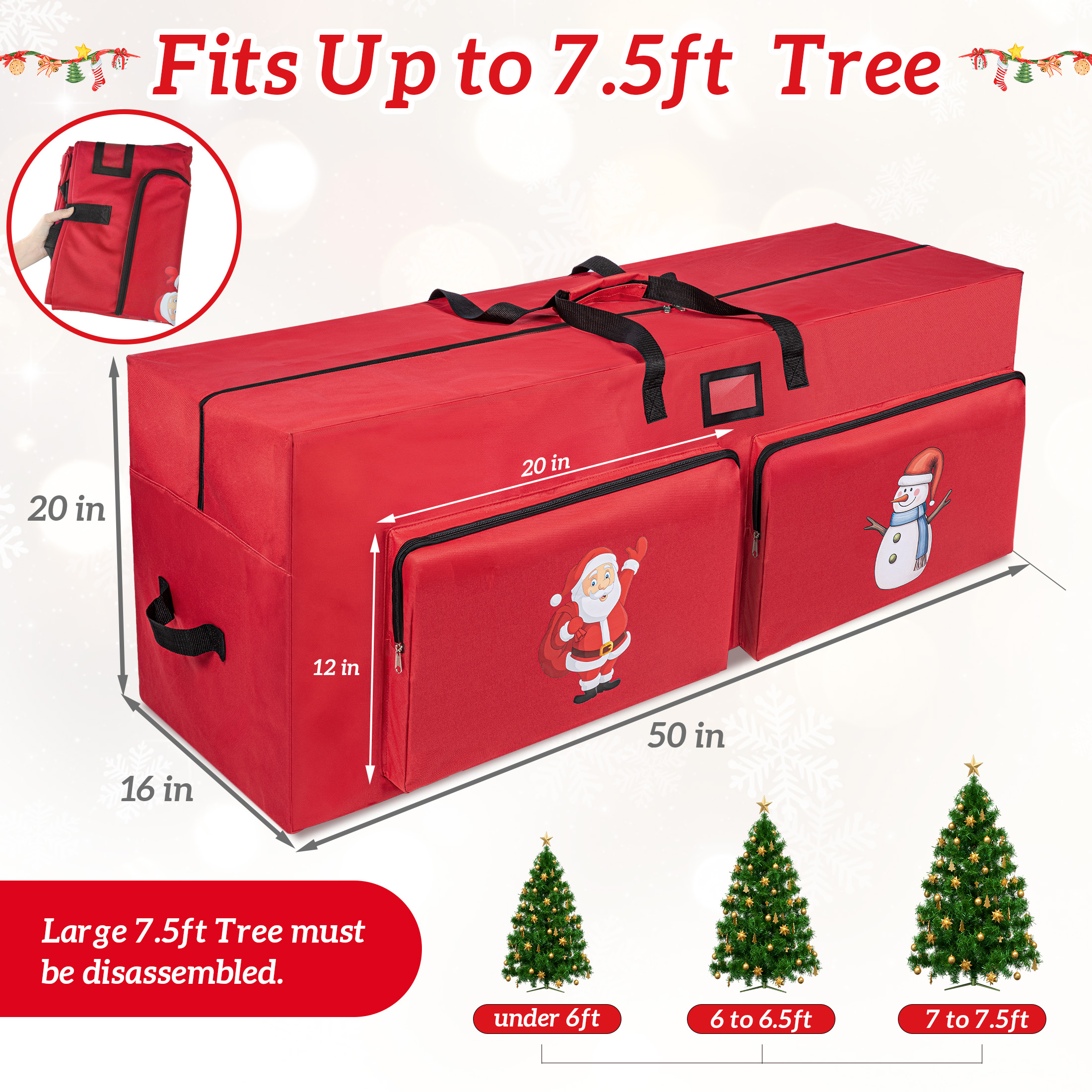 Firstness Christmas Tree Storage Bag Up to 7.5ft photo 5