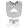 thumbnail image 3 of Hudson Baby Unisex Baby Cotton Bib and Sock Set, Gray Cloud, One Size, 3 of 5