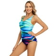 thumbnail image 5 of Lopsie TEMPTATION Women's Athletic One Piece Swimsuits Racing Training Sports Bathing Suit Color Block Swimwear Print1, 5 of 8