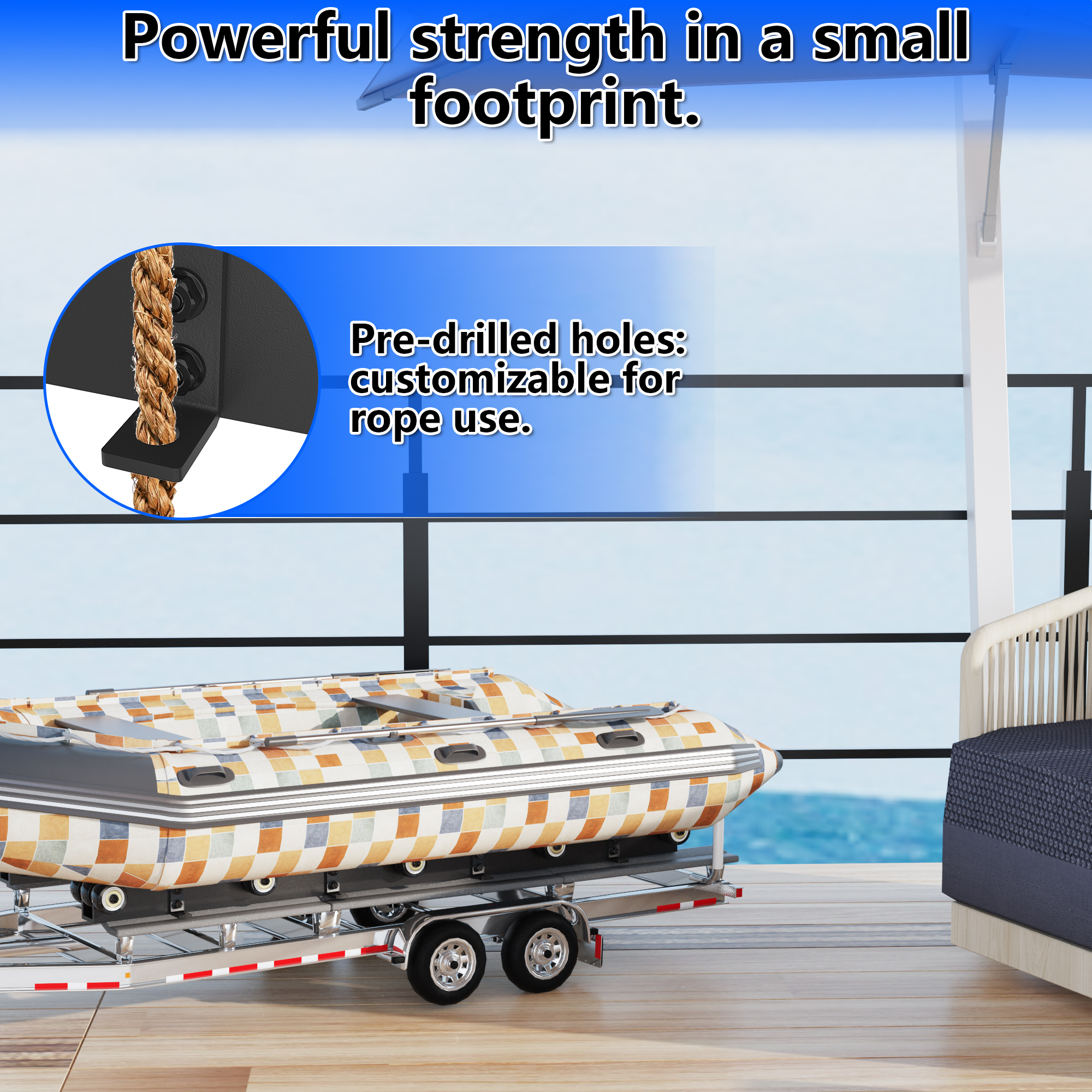 GIOTORENT 2000LB Boat Trailer Roller System, Heavy Duty Adjustable Marine-Grade Steel Bottom Rollers for Dinghy, Sailboat, Kayak & Jon Boat