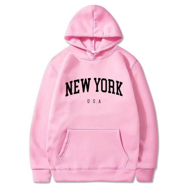Sudaderas con capucha de la ciudad de Nueva York para hombres y mujeres, sudaderas con estampado de letras, sudaderas gráficas, jersey con capucha Harajuku informal suelto, ropa deportiva