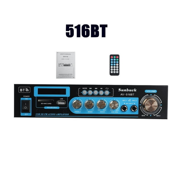 1200W Bluetooth Amplifier 2CH HIFI Stereo Power AMP USB FM Radio Car Home Theater With Remote Control ,Efficient Heatsink