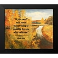 thumbnail image 2 of ArtsyQuotes 17x15 Black Modern Framed Museum Art Print Titled - Bible Verse Quote Mark 9:23, Issac Levitan - Autumn Water, 2 of 5