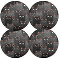 thumbnail image 2 of Coolnut Black Cat Round Placemats for Dining Table Set of 4 Washable Table PVC Placemats Table Heat Insulation（439） Home Decor, 2 of 7