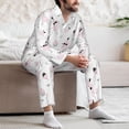 thumbnail image 6 of KLL Cute Poodle Dog Sleepwear Mens Flannel Pajamas,Long Cotton Pj Set, 6 of 7