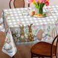 thumbnail image 3 of Easter Tablecloth 60x120 for Recatangle Table - Wooden Bunny Easter Decorations for The Home - Floral Bunny Table Cloth Easter Decor for Home, Table, Party, 3 of 6
