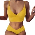 thumbnail image 1 of fheaev Ensemble Deux Pièces pour Femmes Bikini Maillot de Bain Triangle Bretelles Spaghetti Soutien-Gorge, 1 of 6
