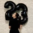 thumbnail image 3 of Globos de aluminio con número negro para fiesta de cumpleaños de adultos, decoraciones de 32 pulgadas para fiesta de bebé, suministros de Globos de aire, 3 of 7