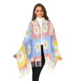 thumbnail image 3 of FORMRS Womens Scarf Winter Soft Long Big Warm Shawls Wrap Tassel Scarves, Light Blue Daisy, 3 of 9