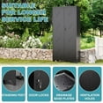 thumbnail image 3 of 71" Metal Tools Storage Cabinet with Doors and Shelves, Outdoor Storage Sheds with Lock, Black Cleaning Supplies Organization Cabinet with Hanging Rod for Garage, Outdoor,$$Garden & Patio, 3 of 7