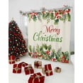 thumbnail image 5 of Merry Christmas Shower Curtain, Holly Leaves Red Berries Xmas Pine Needles Waterproof Fabric Shower Curtains with 12 Hooks, Bathroom Curtain Set for Bathroom Accessories Decor, 36 x 72 Inches, 5 of 9