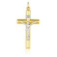thumbnail image 1 of 14k Two Tone Gold Cross Pendant Weight 2.5 grams, 1 of 2