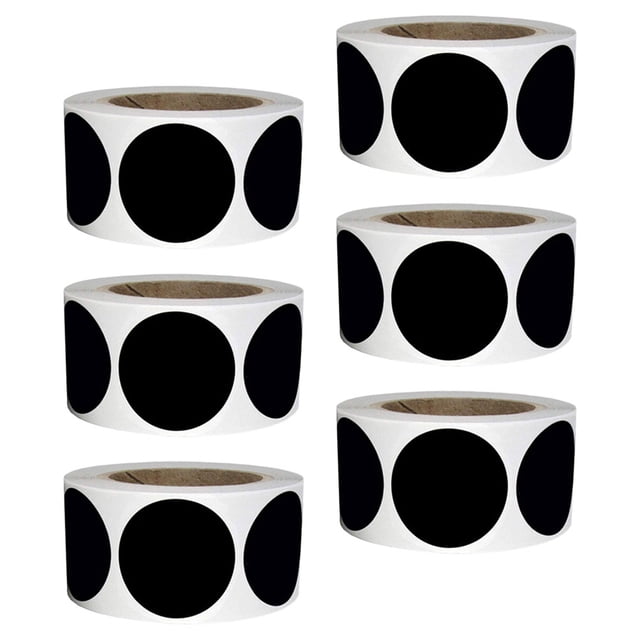 TABLZONE Black Circle Sticker Labels for Storage Bins Writable PVC Self Adhesive for Kitchen Office Pantry