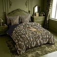 thumbnail image 2 of meiyoeat Rustic Hunting Camo 7pcs Queen Bedding For Boys,Green Initial Letter A Bedding Comforter Set Queen For Men,Black Reversible, 2 of 7