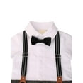 thumbnail image 3 of WESIDOM Boy Toddler Infant Outfits Long Sleeves Gentleman Jumpsuit Vest Coat Berets Hat Bowtie 3pcs, 3 of 9