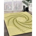 thumbnail image 3 of Ahgly Company Machine Washable Indoor Round Transitional Sun Yellow Area Rugs, 5' Round, 3 of 7