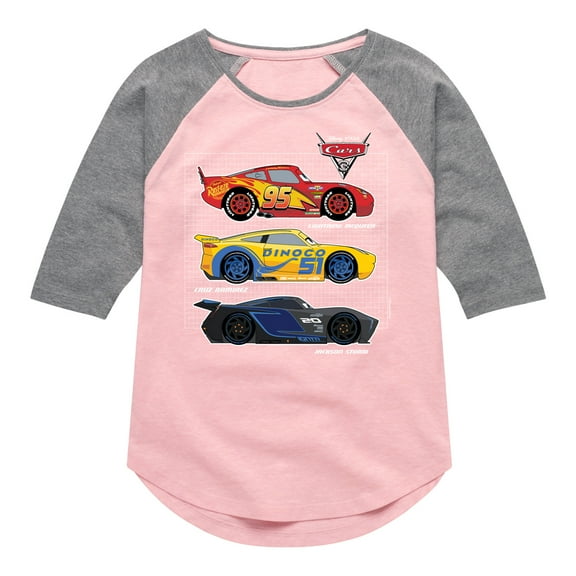 Disney's Cars - Side Profiles Grid - Toddler And Youth Raglan Graphic T-Shirt