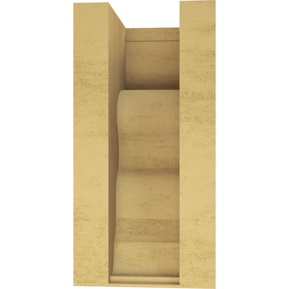 6"W x 6"D x 12"H Wide Highland Rough Cedar Woodgrain TimberThane Corbel, Primed Tan
