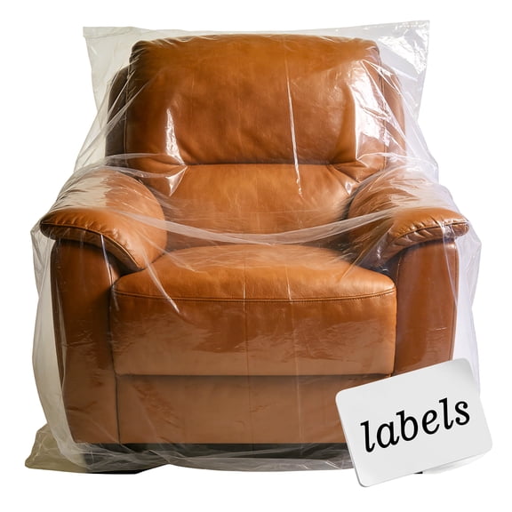 AGALI Clear Sofa & Chair Moving Bags, 4 Mil Thick Waterproof Covers, Reusable, Tear-Resistant Protection for Furniture During Moves & Storage (Chair Size)